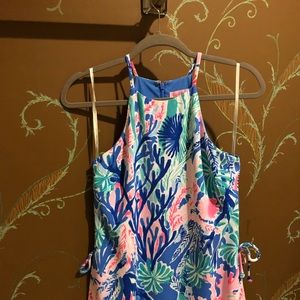 Lilly Pulitzer Pearl Romper jet stream engineered
